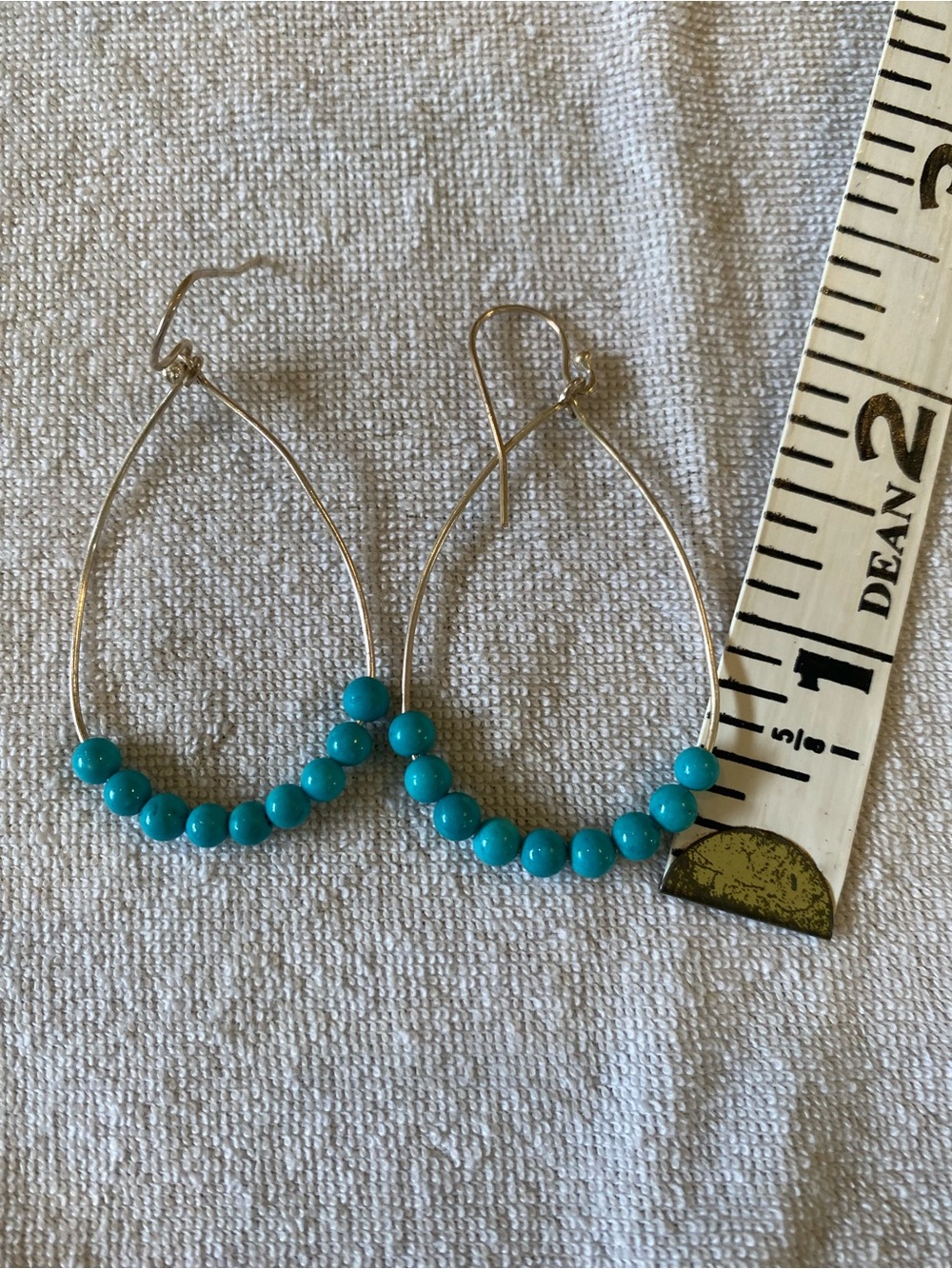 Studio Barse Turquoise Bead Teardrop Hoop Earrings